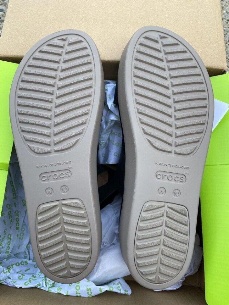 Сандали женские Crocs Brooklyn Low Wedge р. 39/40 Black/Mushroom (14856) - фото 4