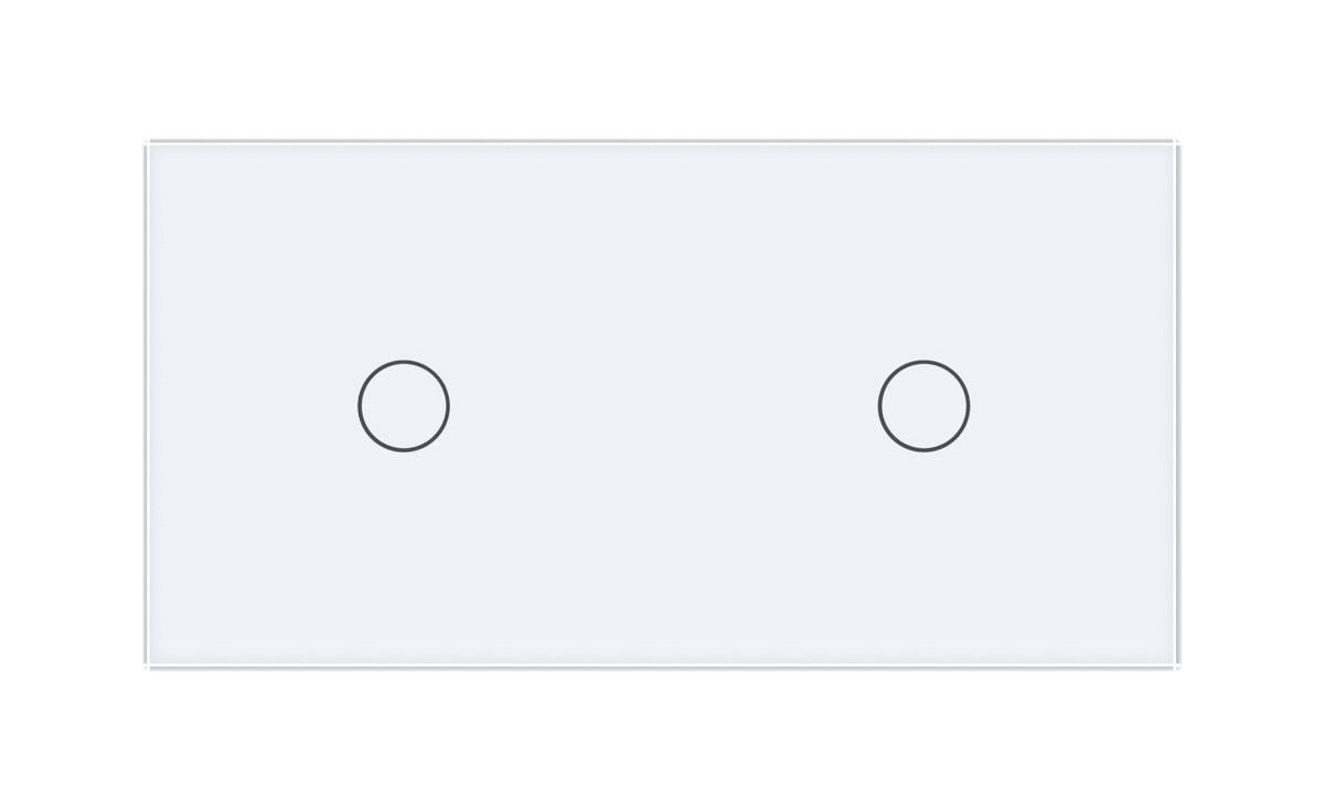 Выключатель сенсорный Livolo 2 канала 1-1 стеклянный Белый (VL-C701/C701-11) - фото 2