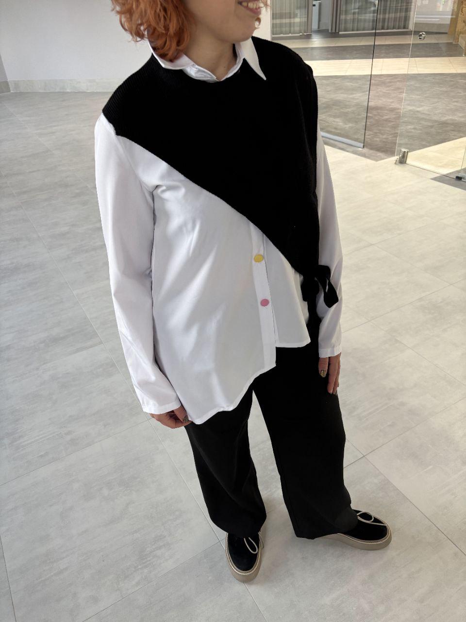 Жилет жіночий з асиметричним низом L Чорний (000001) - фото 2 Жилет жіночий з асиметричним низом L Чорний (000001) - фото 2