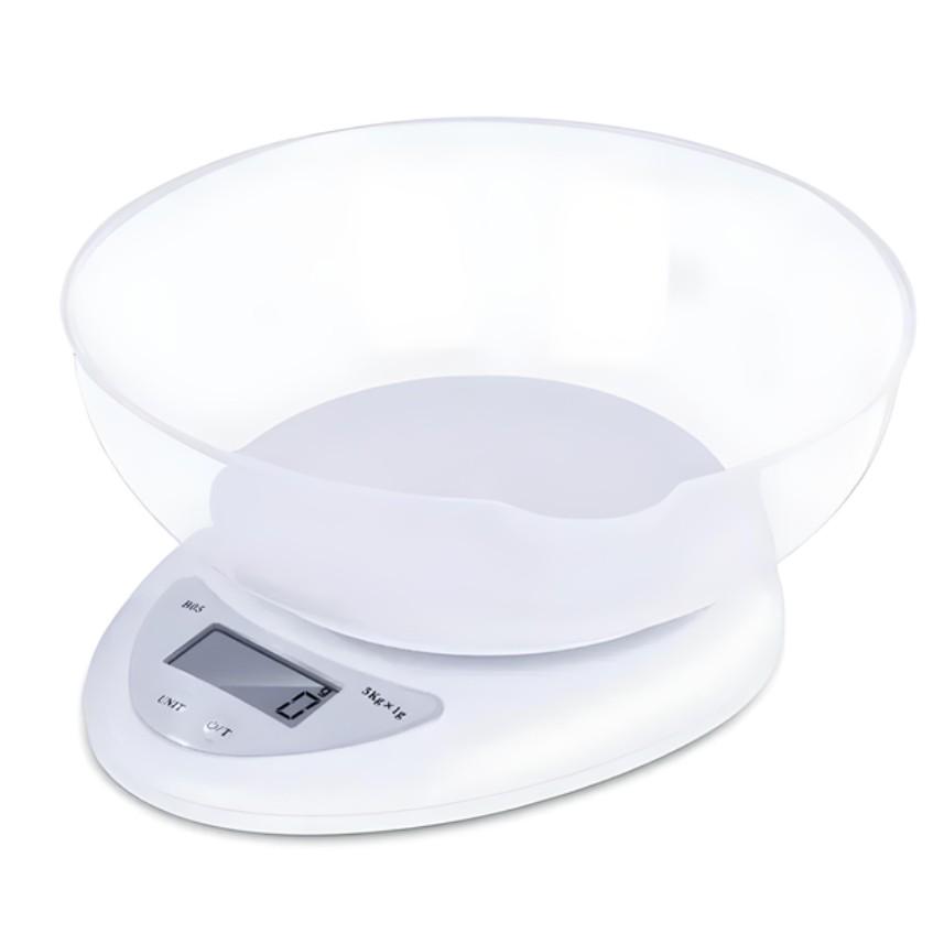 Весы кухонные электронные Kitchen B05-5 с чашей и экраном 1 г до 5 кг Белый (29520886)