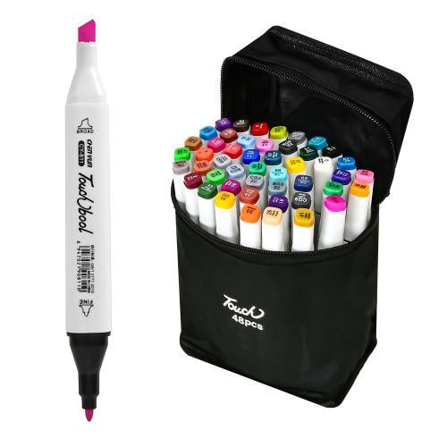 Маркеры двухсторонние Белый корпус 48 цветов - фото 1 Маркеры двухсторонние Белый корпус 48 цветов - фото 1