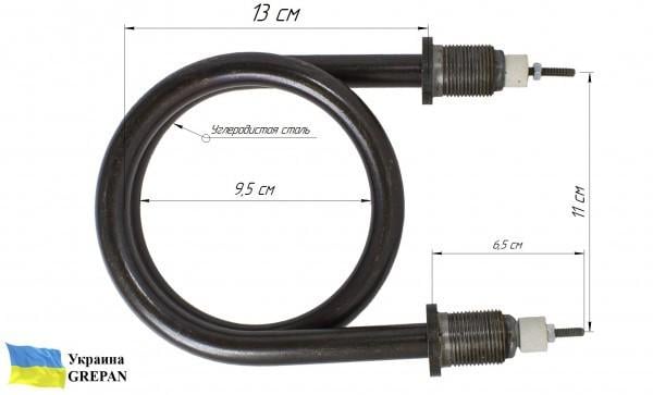 Котловой тэн Grepan 3500W 220V штуцер М22х1,5 углеродистая сталь (kotl08) - фото 2