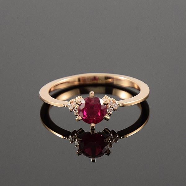 Кільце з червоного золота з рубіном (2248186545)