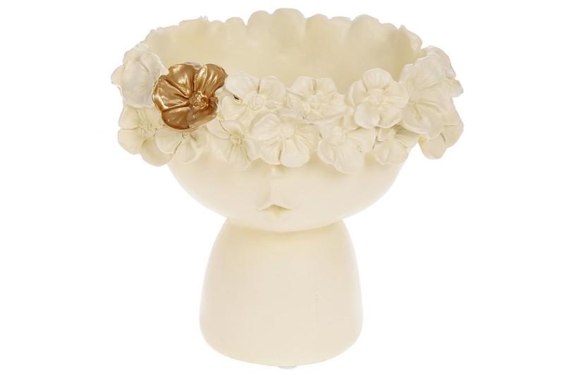 Ваза керамическая BonaDi 457304 16 см White/Gold