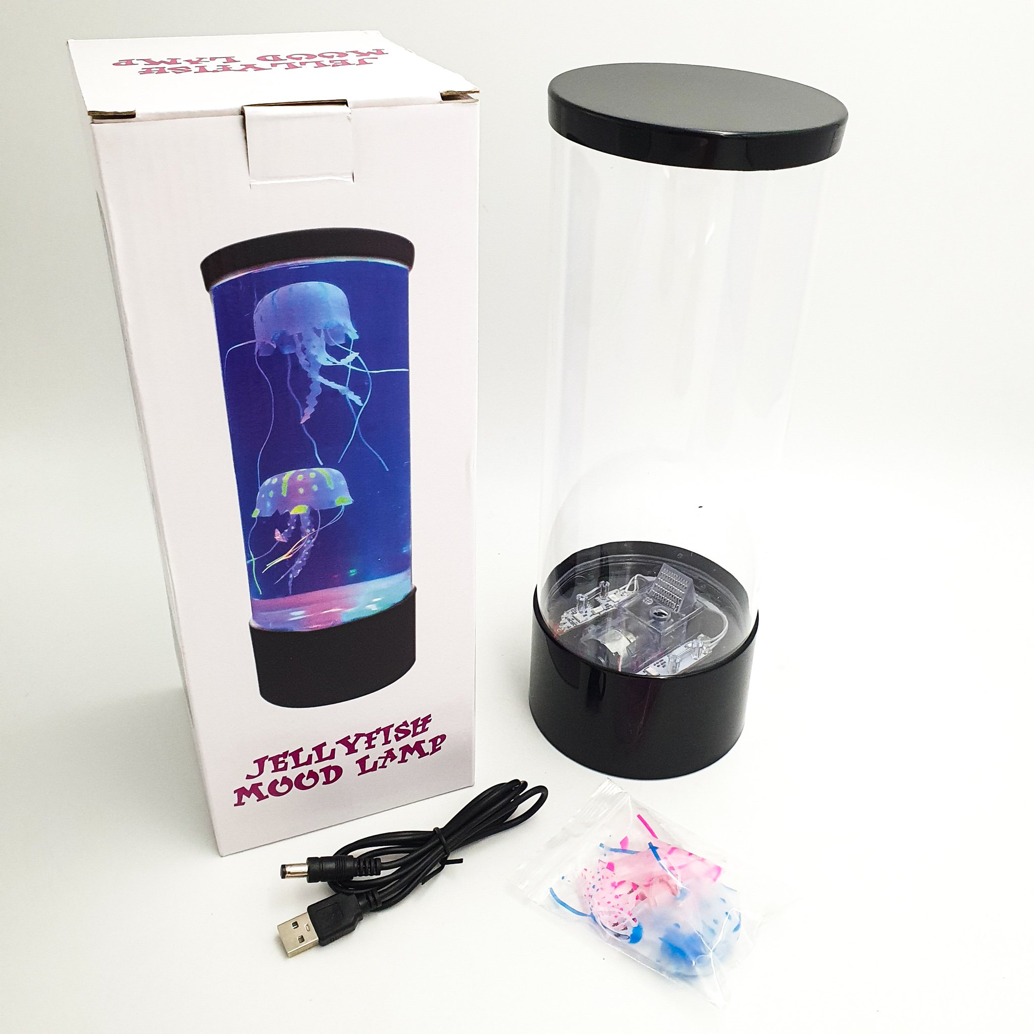 Нічник LED Jellyfish Mood Lamp Акваріум з медузами 7 кольорів Чорний