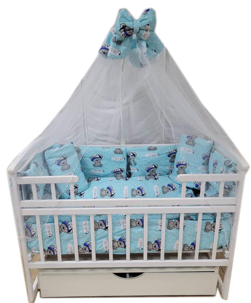 Комплект в кроватку с матрасом Люкс 14 элементов Бирюзовый (10448128) Комплект в кроватку с матрасом Люкс 14 элементов Бирюзовый (10448128)