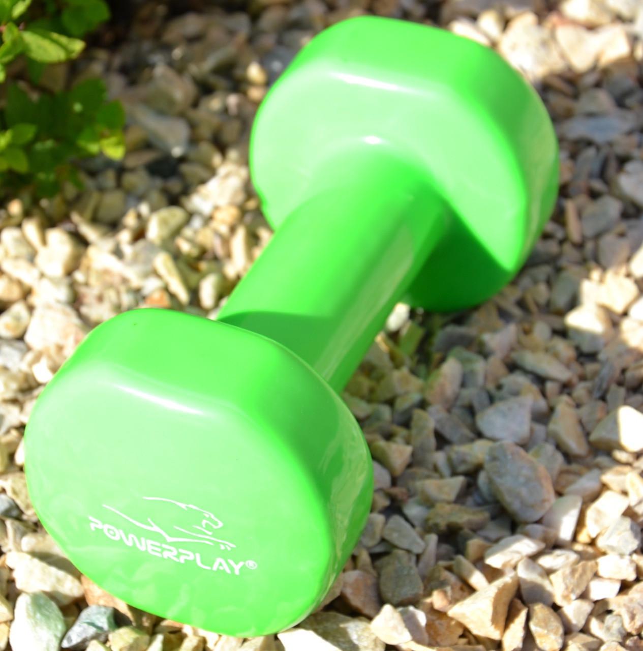 Гантель виниловая PowerPlay PP 4103 1 шт. 1,5 кг Зеленый (A-013162) - фото 4 Гантель виниловая PowerPlay PP 4103 1 шт. 1,5 кг Зеленый (A-013162) - фото 4