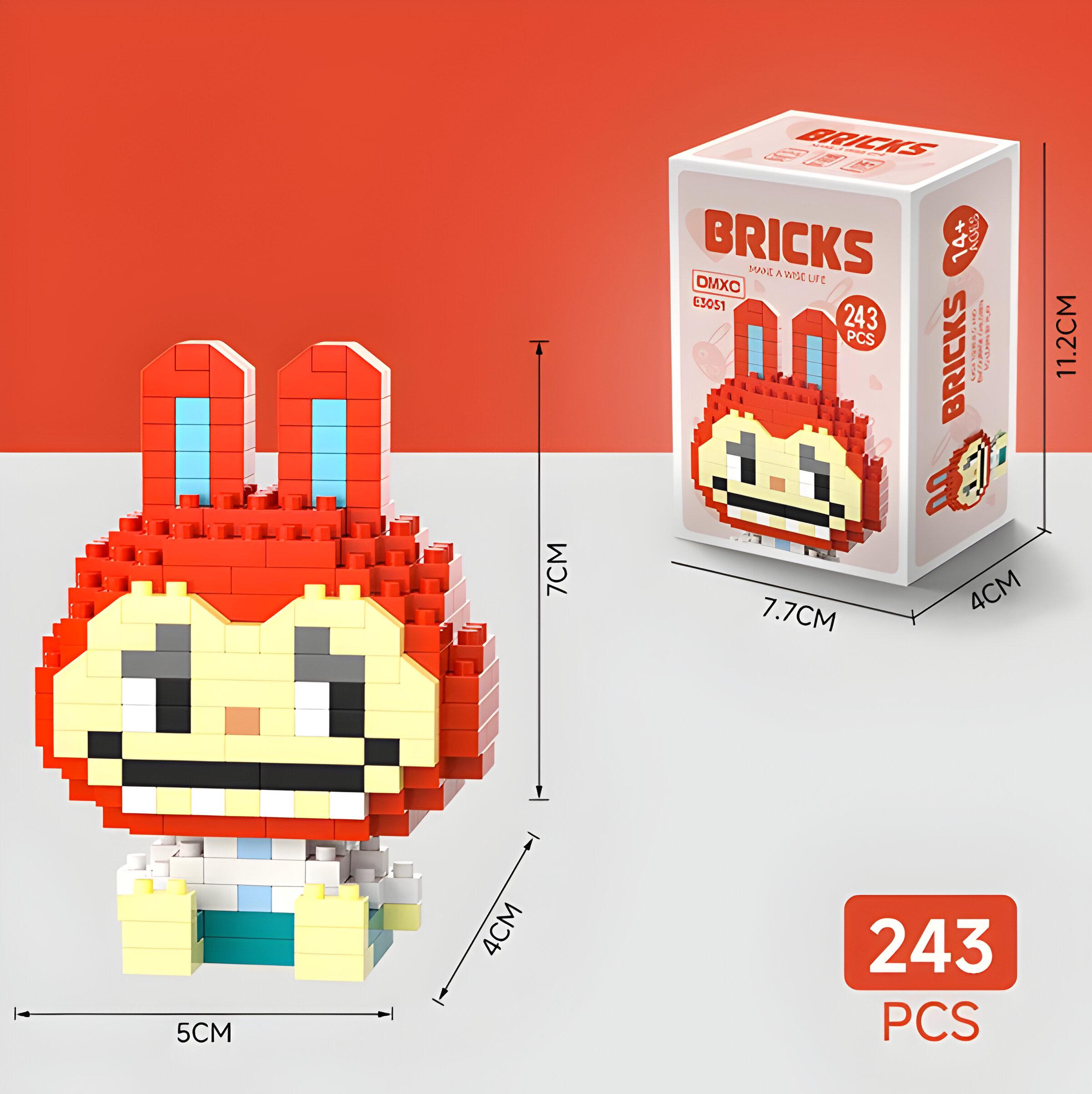 ᐉ Конструктор Bricks Зайчик Лабубу 243 детали Красный (E3051