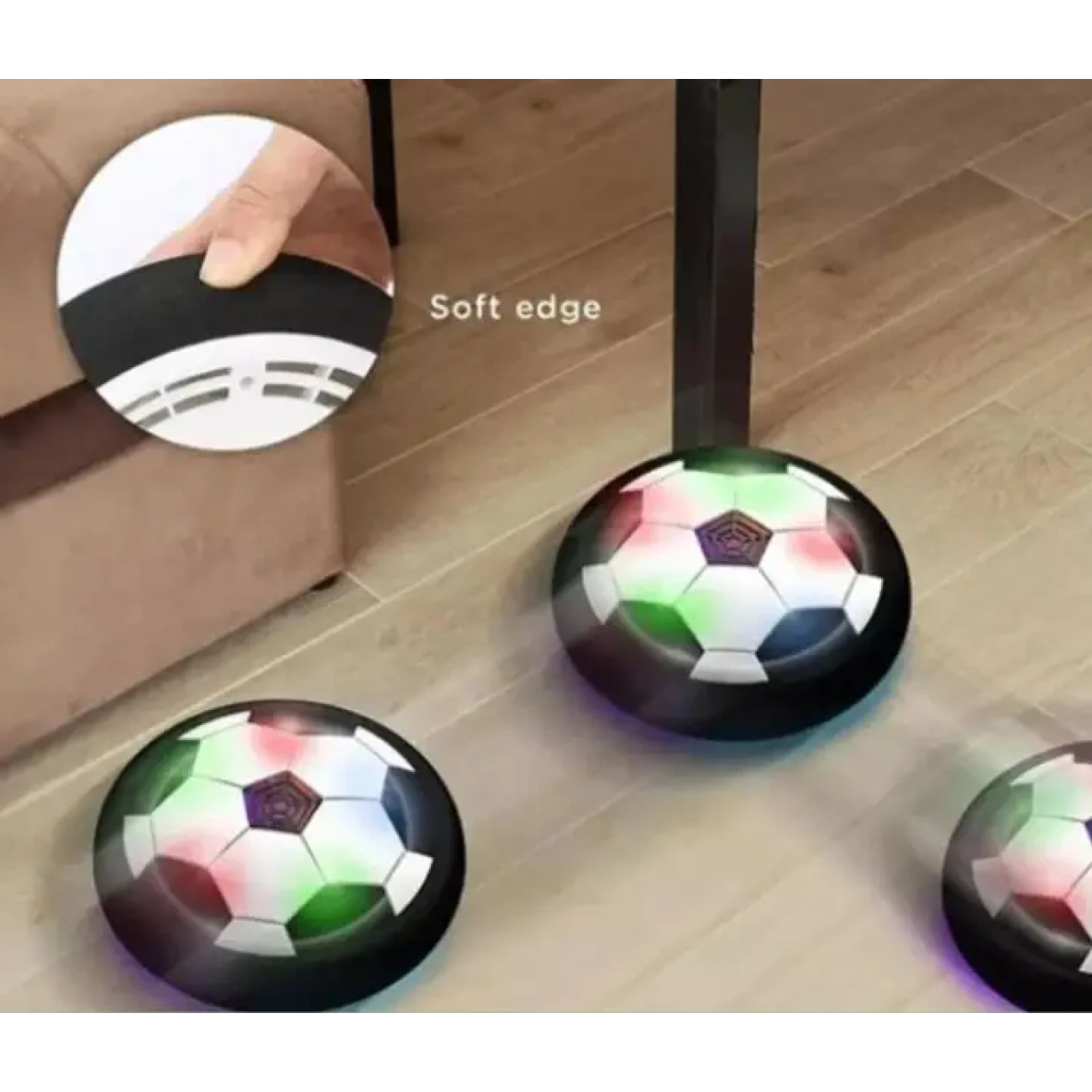 Интерактивный футбольный комплект Hover Ball с неоновым светом и компактными мини-воротами - фото 8
