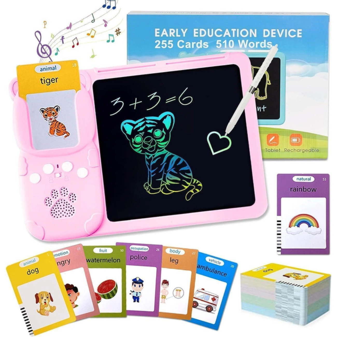 Детский интерактивный планшет и магнитная доска для рисования с картами и картридером - фото 3