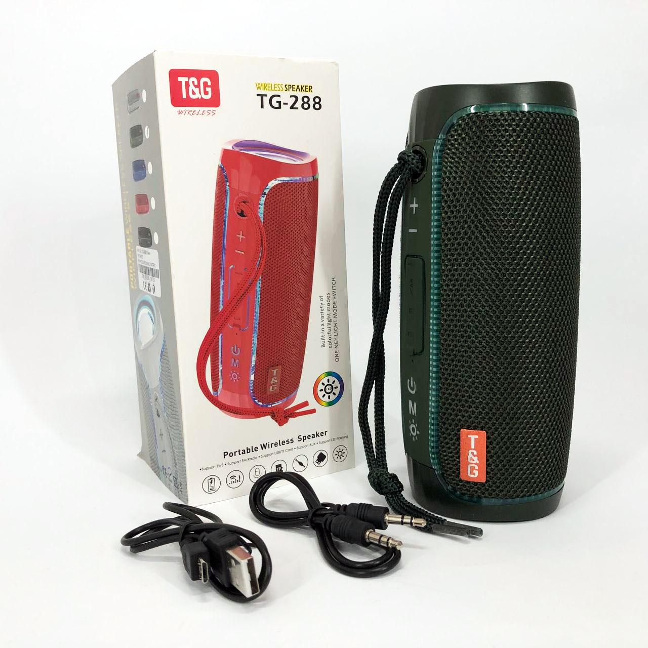 Портативна колонка Bluetooth з LED підсвічуванням Зелений (TG288) - фото 8