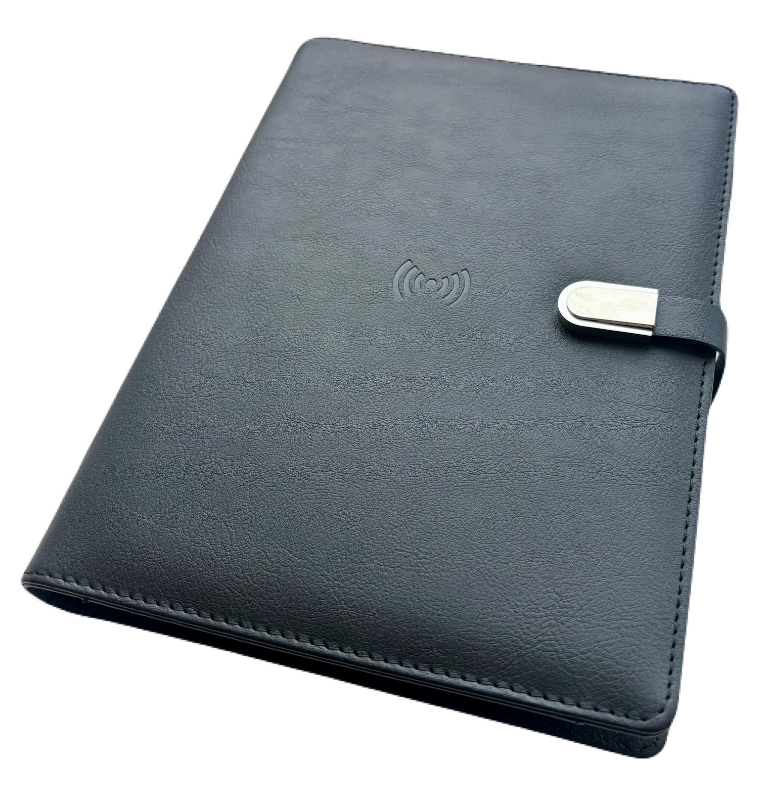 Блокнот-ежедневник AB tech Colorful c беспроводной зарядкой/Power Bank и USB flash 16 Gb Сірий - фото 3