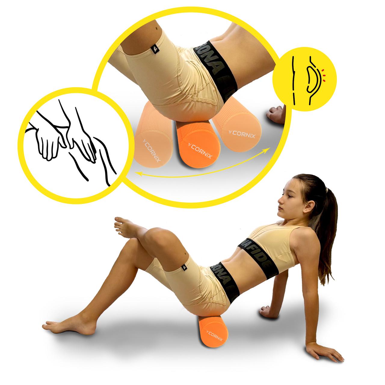 Масажний ролик Cornix EVA+ 45х15 см Orange (XR-0302) - фото 6