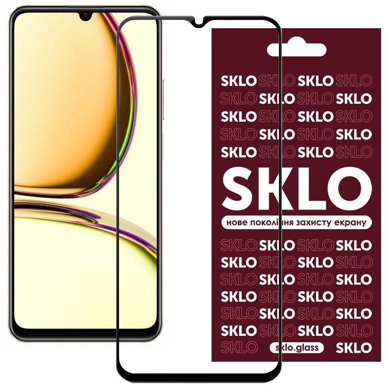 Противоударное защитное стекло SKLO 3D для Realme C53 / C51 / Note 50 / C61 4G / C63 4G Черный
