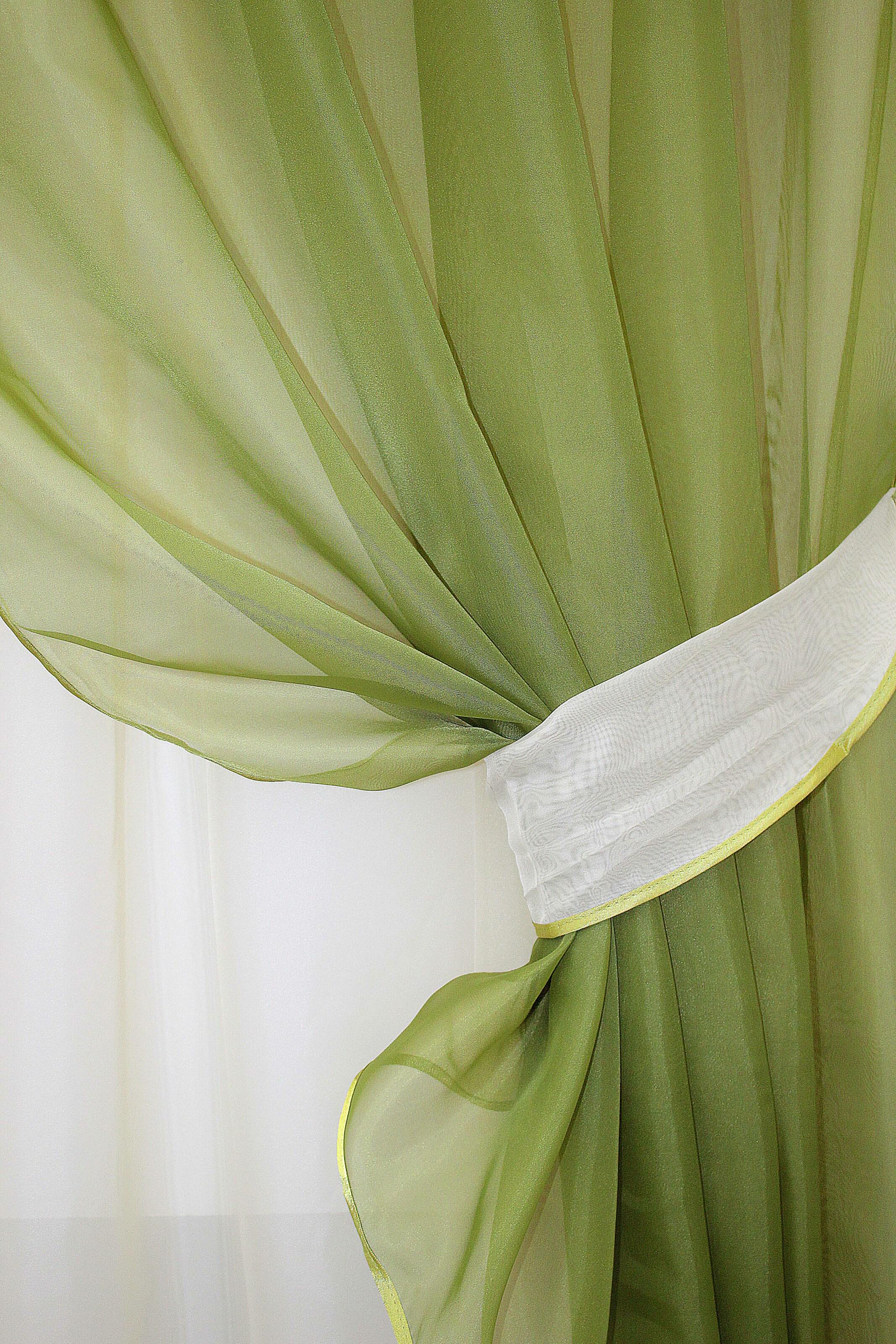 Фіранка кухонна VR-Textil № 018к з ламбрекеном 270х170 см Оливковий/Бежевий (50-858) - фото 3