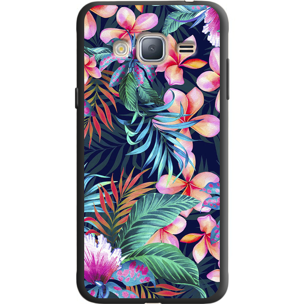 Чохол BoxFace Samsung J320 Galaxy J3 flowers in the tropics Чорний силікон (24962-up1971-36110)