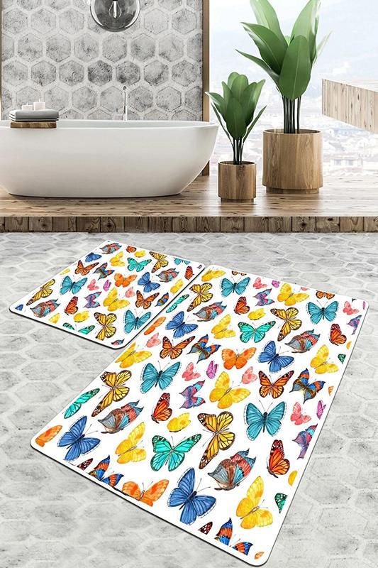 Набор ковриков для ванной комнаты Butterfly Valley 60х100 см/50х60 см Разноцветный (344189)