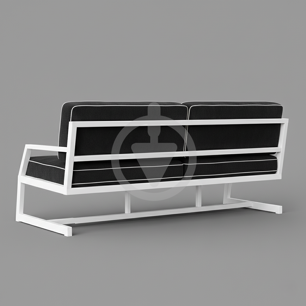 Диван металевий AVVS tech Атлас вуличний лофт рогожка з підлокотниками 126 см Темно-сірий/Білий (30222773) - фото 3