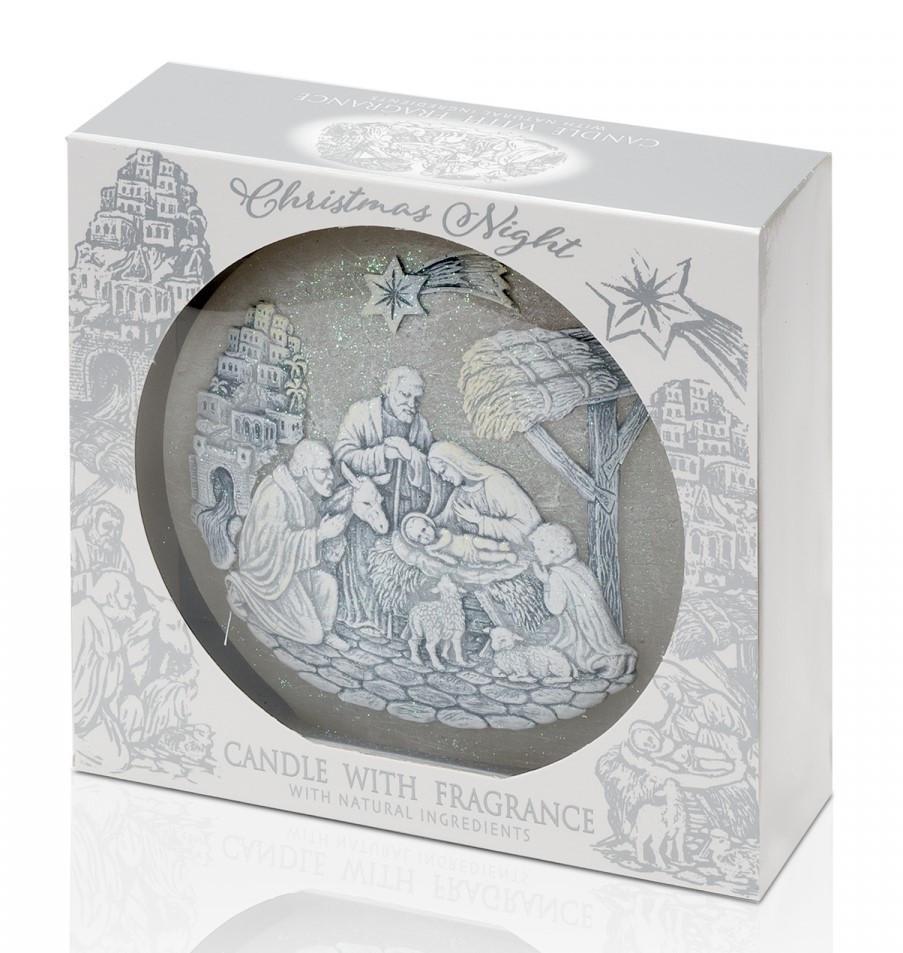 Свеча ароматизированная Вертеп круглая в подарочной коробке 13,5x13,5x4 см (1509427585)