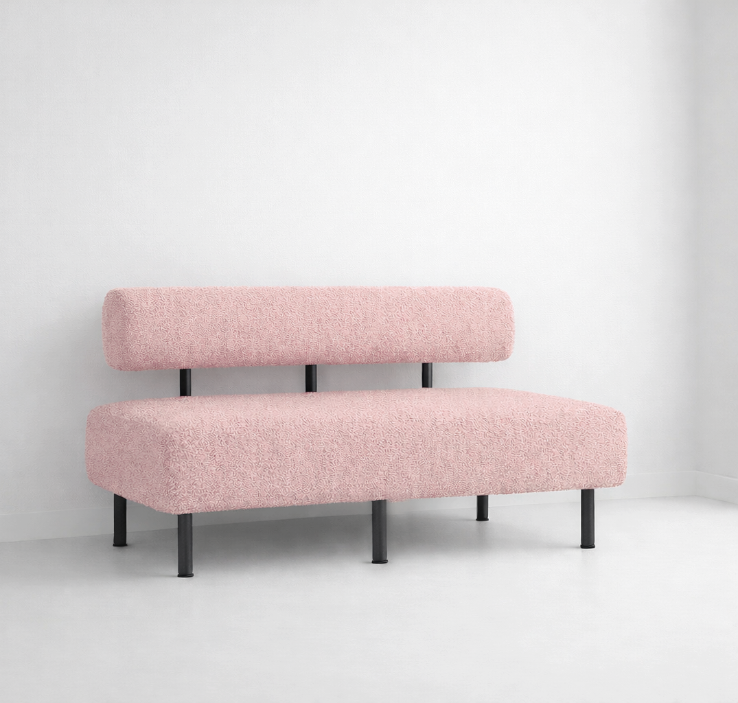 Диван компактный Tobi Sho Люмо 1800х540х750 мм букле Alpaca Светло-розовый/61