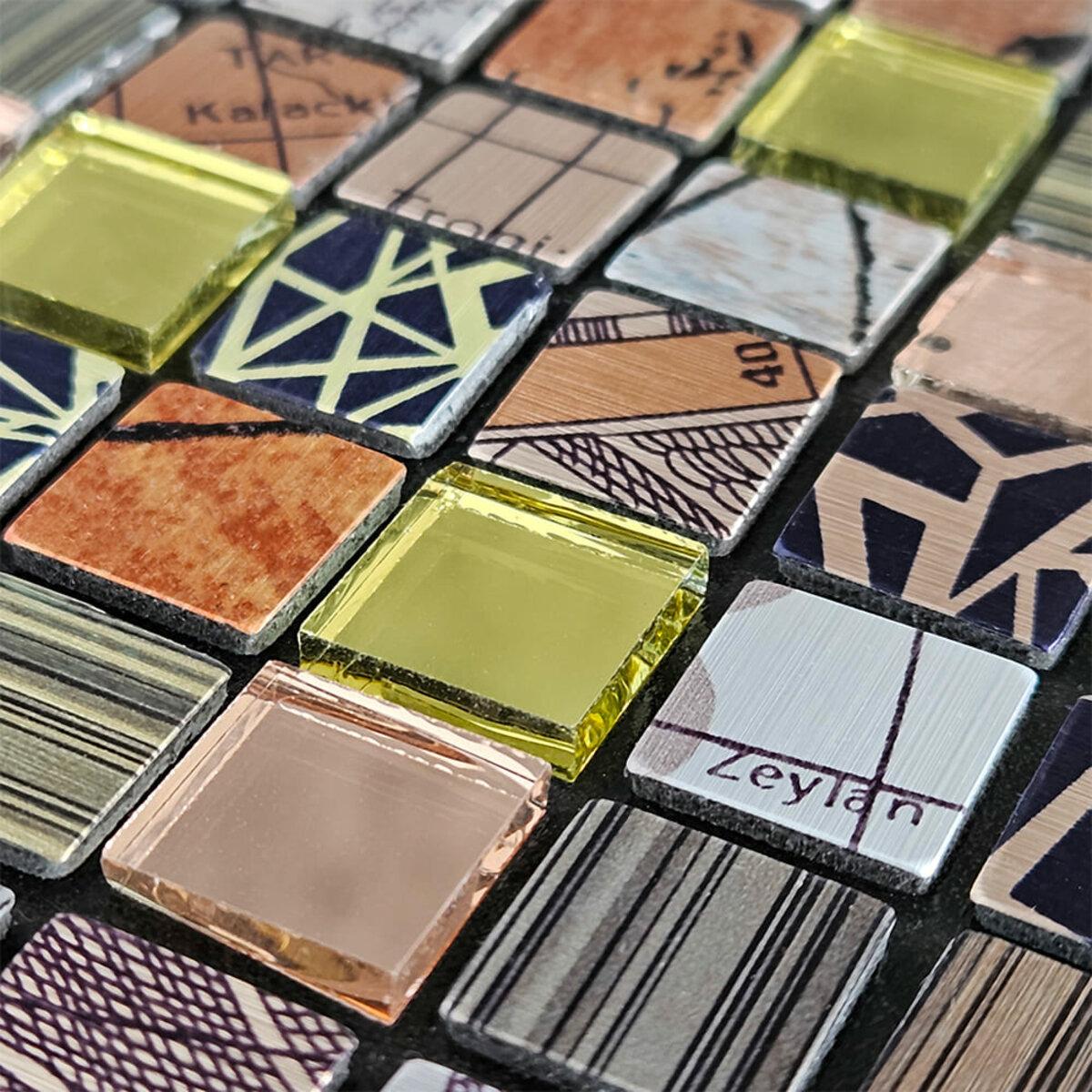 Плитка алюмінієва самоклеюча 300х300х3 мм Різнокольоровий квадратик (SW-00001925) - фото 5 Плитка алюмінієва самоклеюча 300х300х3 мм Різнокольоровий квадратик (SW-00001925) - фото 5