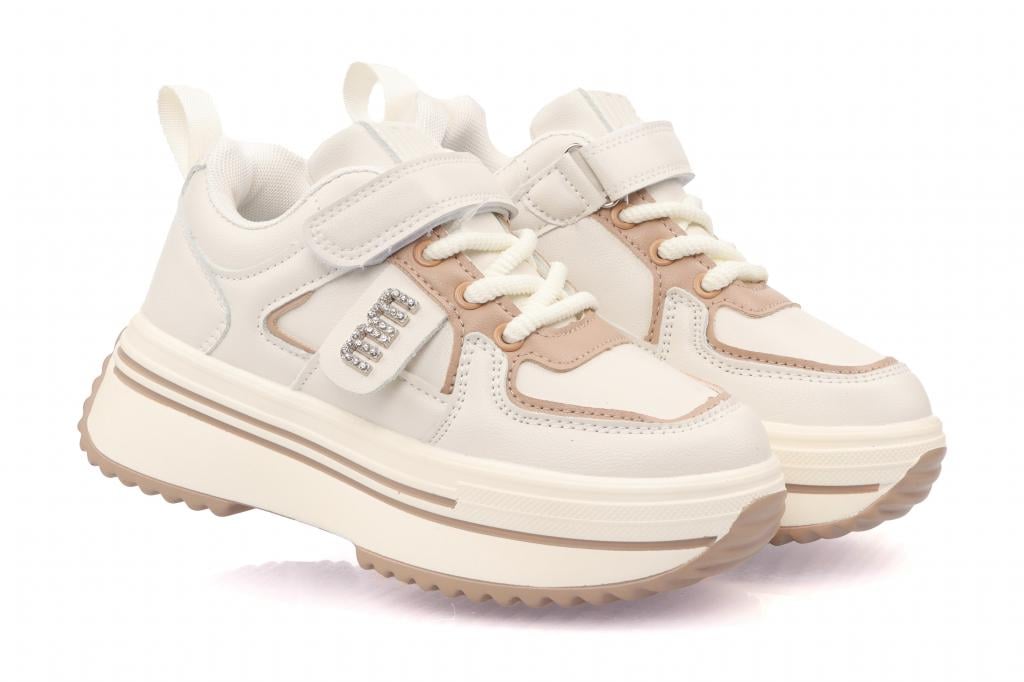 Кросівки для дівчаток р. 33 Бежевий (953)