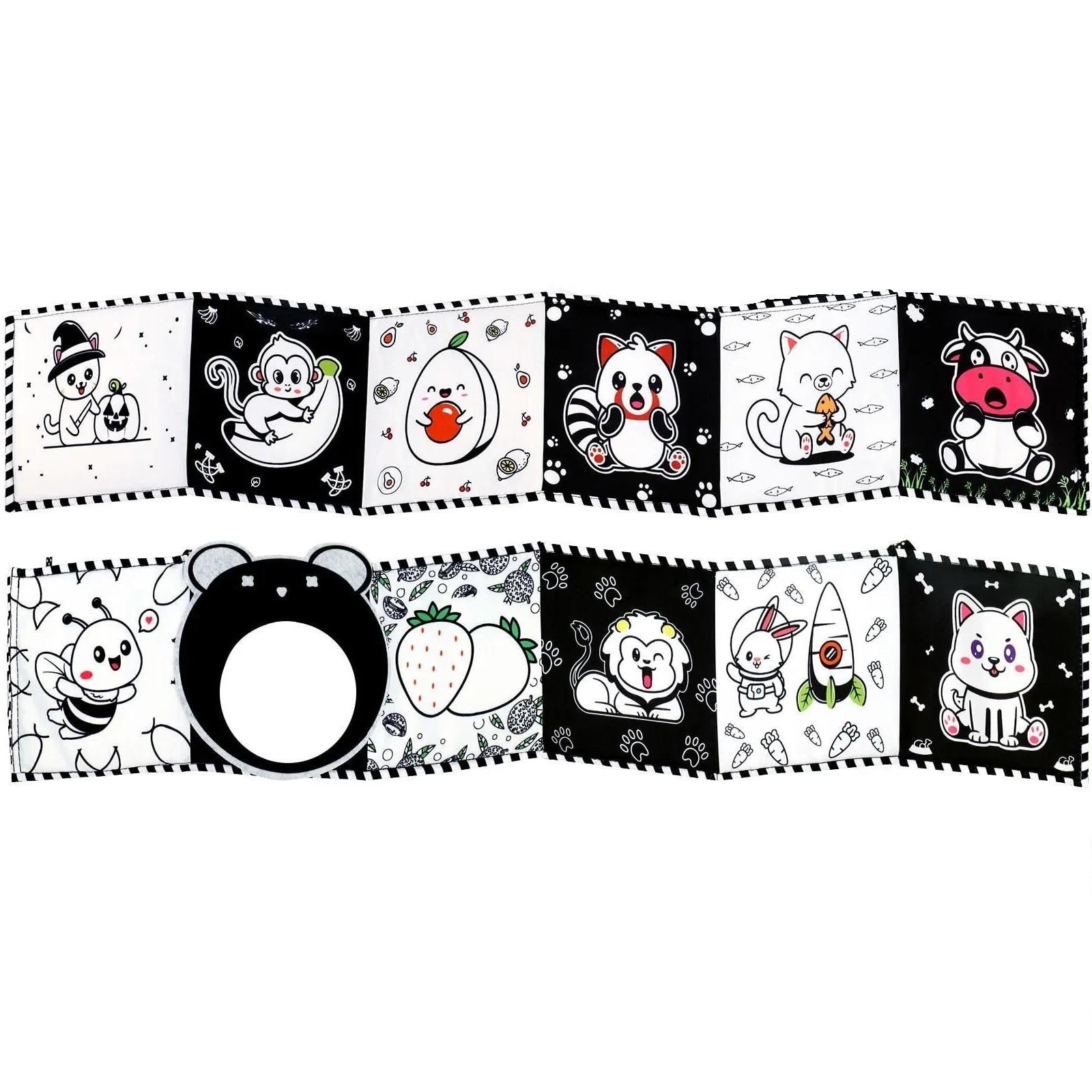 Игрушка развивающая Animals and Fruits Зеркало и книжка-раскладушка Black/White (18036206)