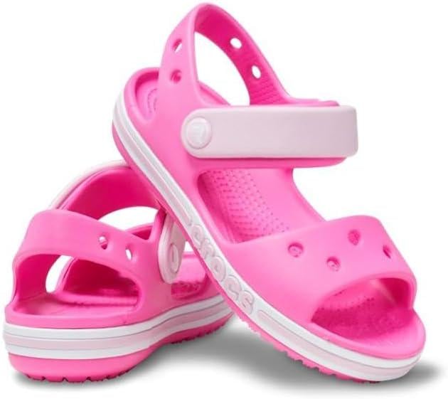 Сандалии детские для девочки Crocs Bayaband Sandal Charcoal J2 р. 33-34 Розовый (205400)