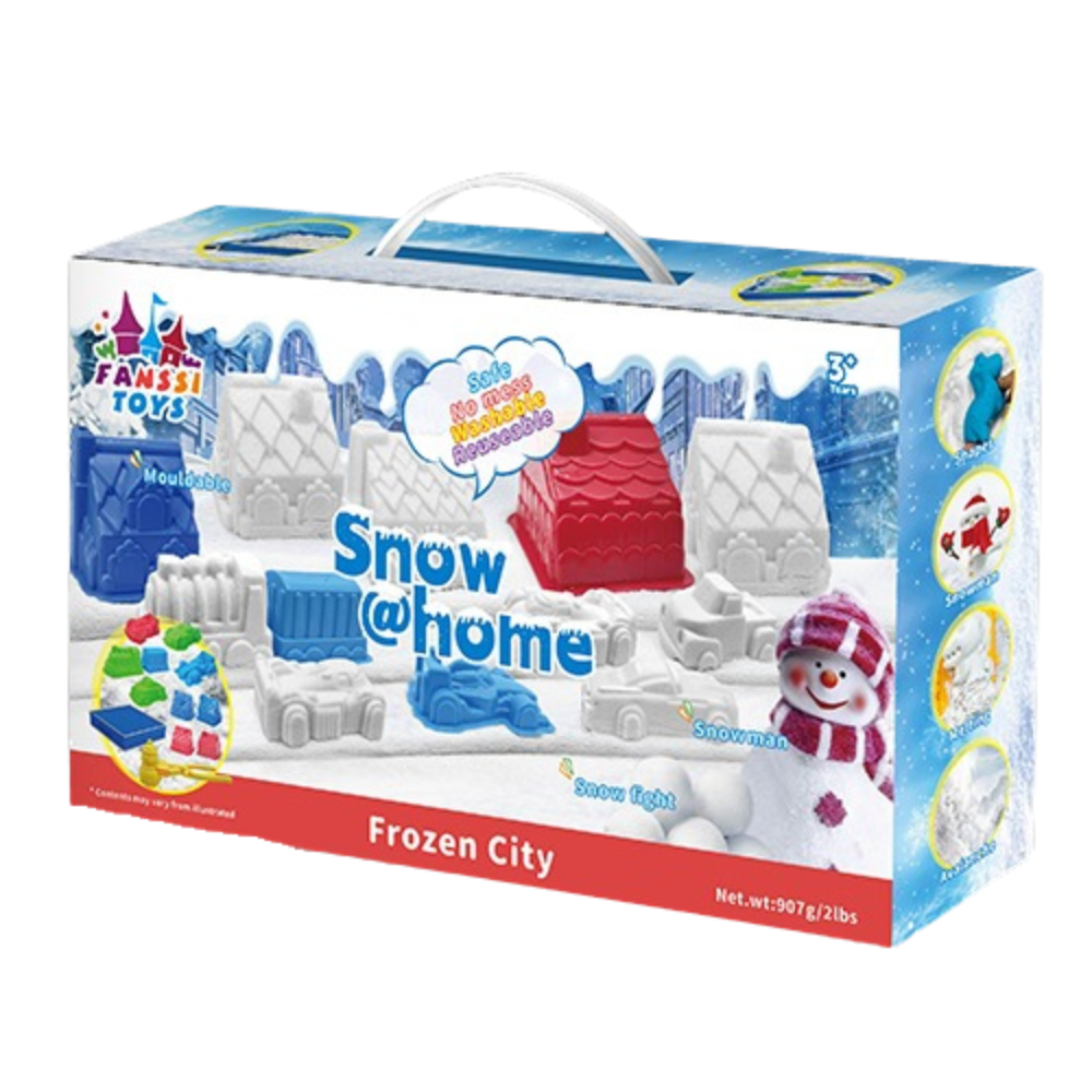 Снег-песок кинетический для детей Снежный город для лепки и творчества с формой для лепки