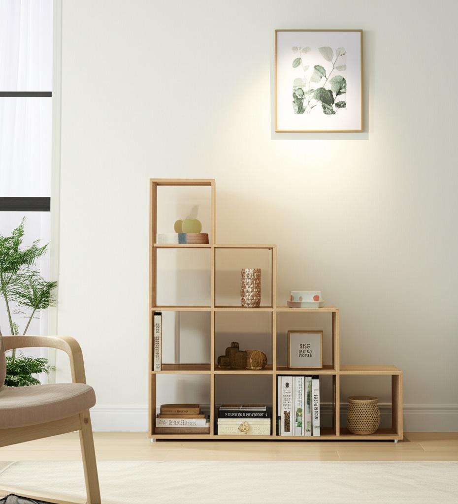 Стелаж настінно-підлоговий MEBLIBUD KUB модульний 10 секції Дуб сонома (31957/9) - фото 4 Стелаж настінно-підлоговий MEBLIBUD KUB модульний 10 секції Дуб сонома (31957/9) - фото 4