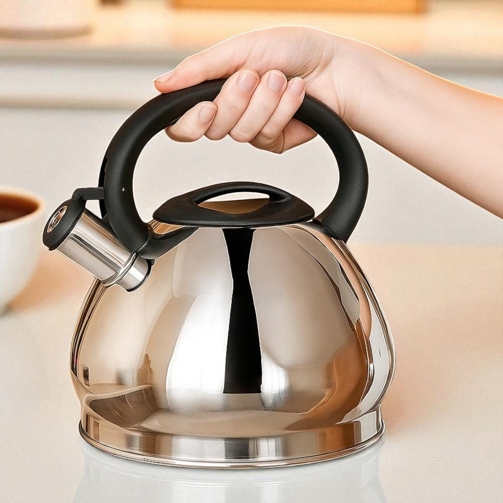 Чайник для плиты SimpleSteel с свистком нержавеющая сталь одинарное дно 3,5 л (03-MH-5179) - фото 2 Чайник для плиты SimpleSteel с свистком нержавеющая сталь одинарное дно 3,5 л (03-MH-5179) - фото 2