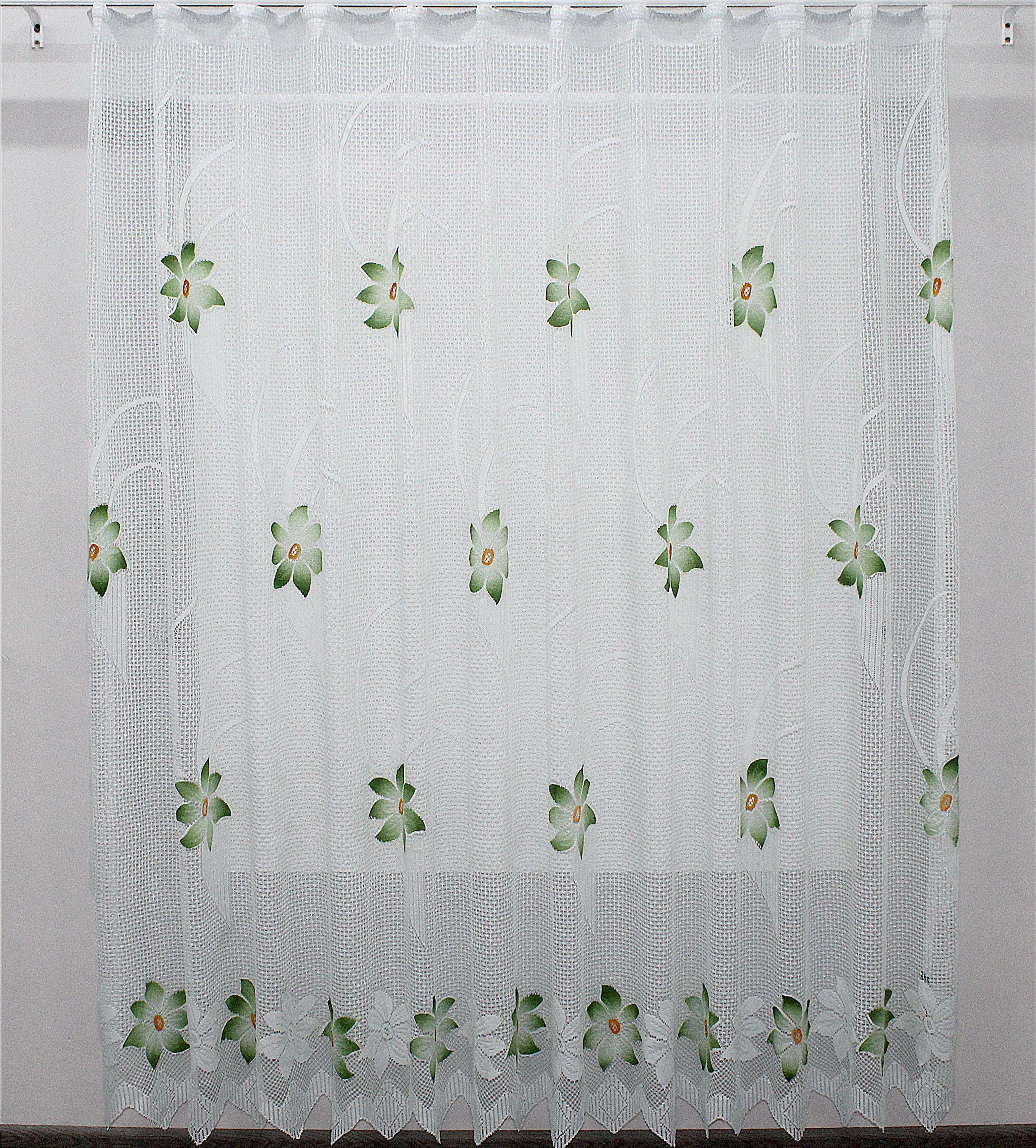 Тюль VR-Textil 1165т Сетка 2 м 300х200 см Белый/Зеленый (40-947)