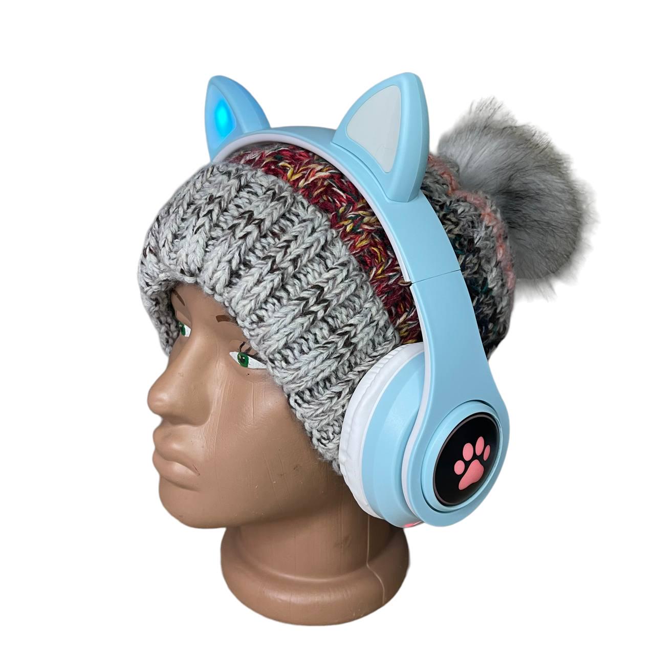 Наушники детские Cat Ear В39М подсветка/FM-радио/MicroSD/Bluetooth Голубой - фото 13