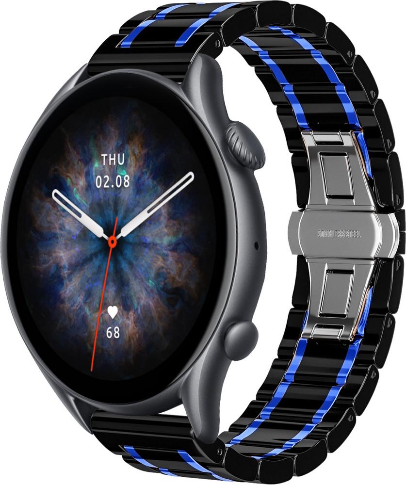 Ремешок керамический Ceramo для Amazfit GTR 3 Pro Black/Blue (28715-43)