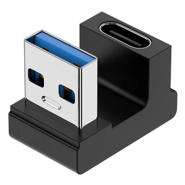 Адаптер-переходник SUNROZ П-образный USB 3.0 Male-Type-С Female 10Gbps 5V 3A (A-48681)
