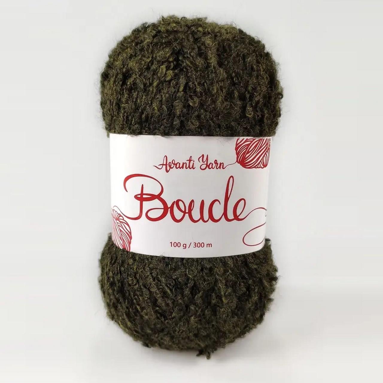Пряжа Avanti Yarn Boucle букле для в'язання ткацтва макраме 100 г Темний хакі №3 (2503713131)