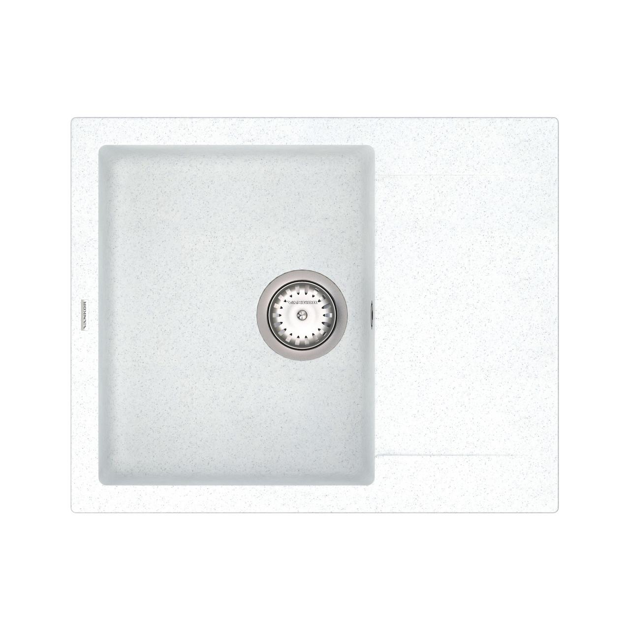 Кухонна мойка с сифоном Orman OMP 02.61 White stone