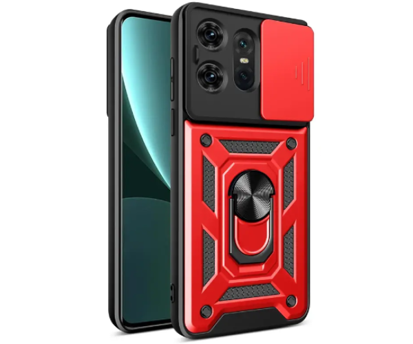 Чехол накладка Ricco Camera Sliding для Motorola Edge 50 Pro Красный