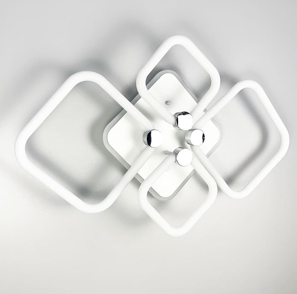 Светильник с LED кольцами рассеивающими свет на 360°/RGB-подсветка/пульт/40W Белый (A2837/2+2 RGB LED)