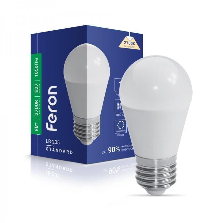 Світлодіодна лампа Feron LB-205 9W E27 2700K (27830659)