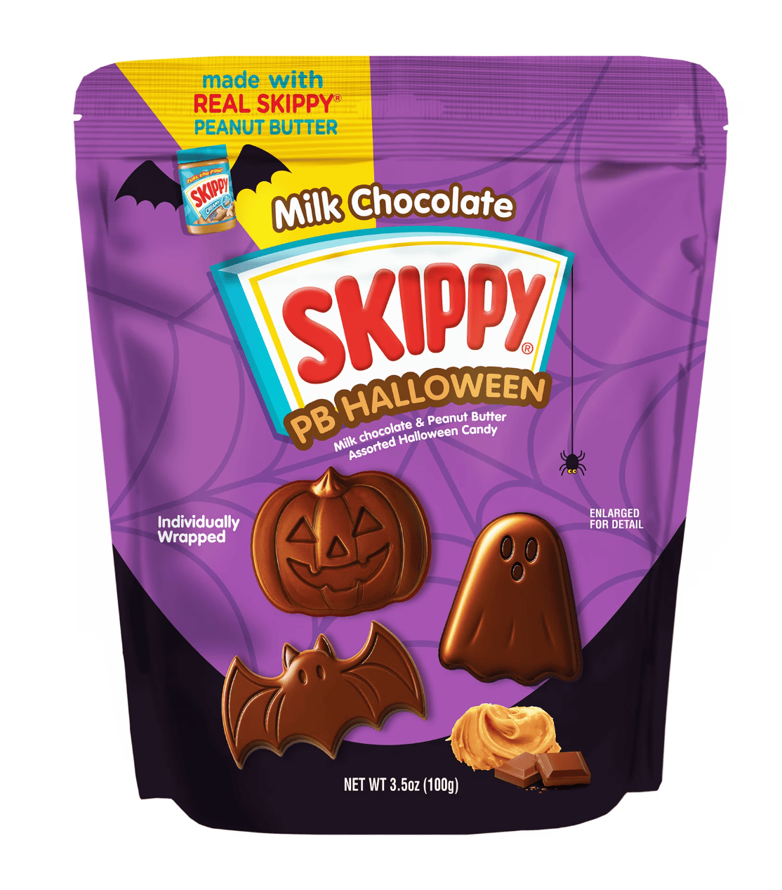 Конфеты шоколадные SKIPPY Milk Chocolate Peanut Butter Halloween Shapes Candy 100 г (3195311318)