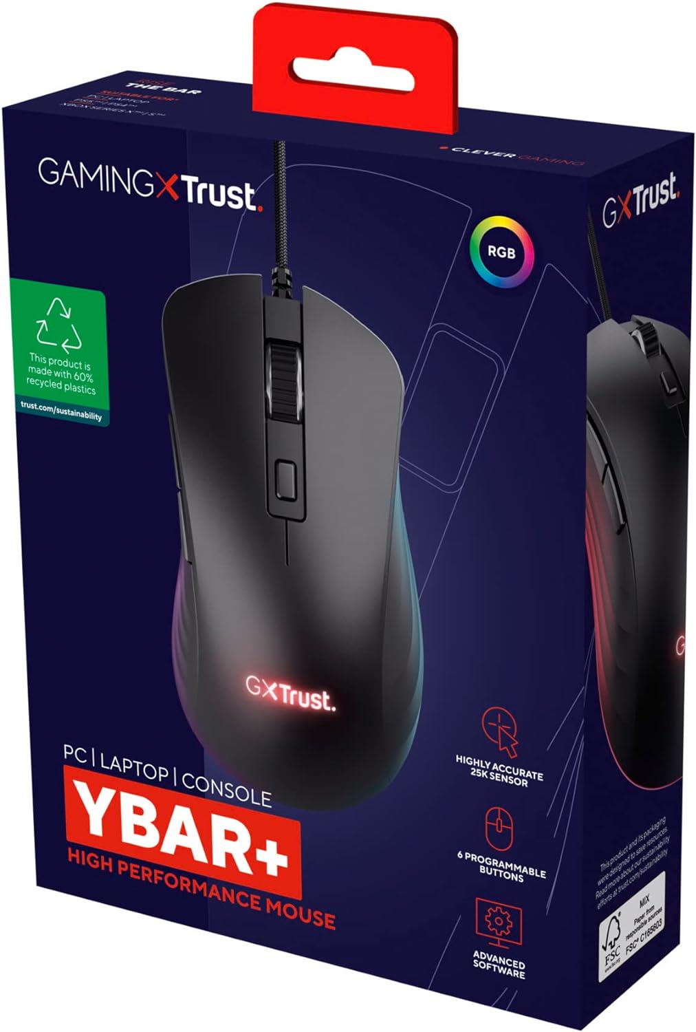 Компьютерная мышка Trust GXT924 YBAR+ USB-A Черный - фото 8 Компьютерная мышка Trust GXT924 YBAR+ USB-A Черный - фото 8