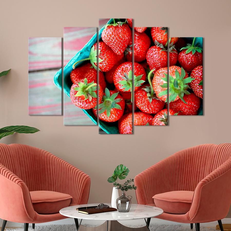 Настенний декор Сочная спелая клубника в корзинке 137x85 см (A521-5)