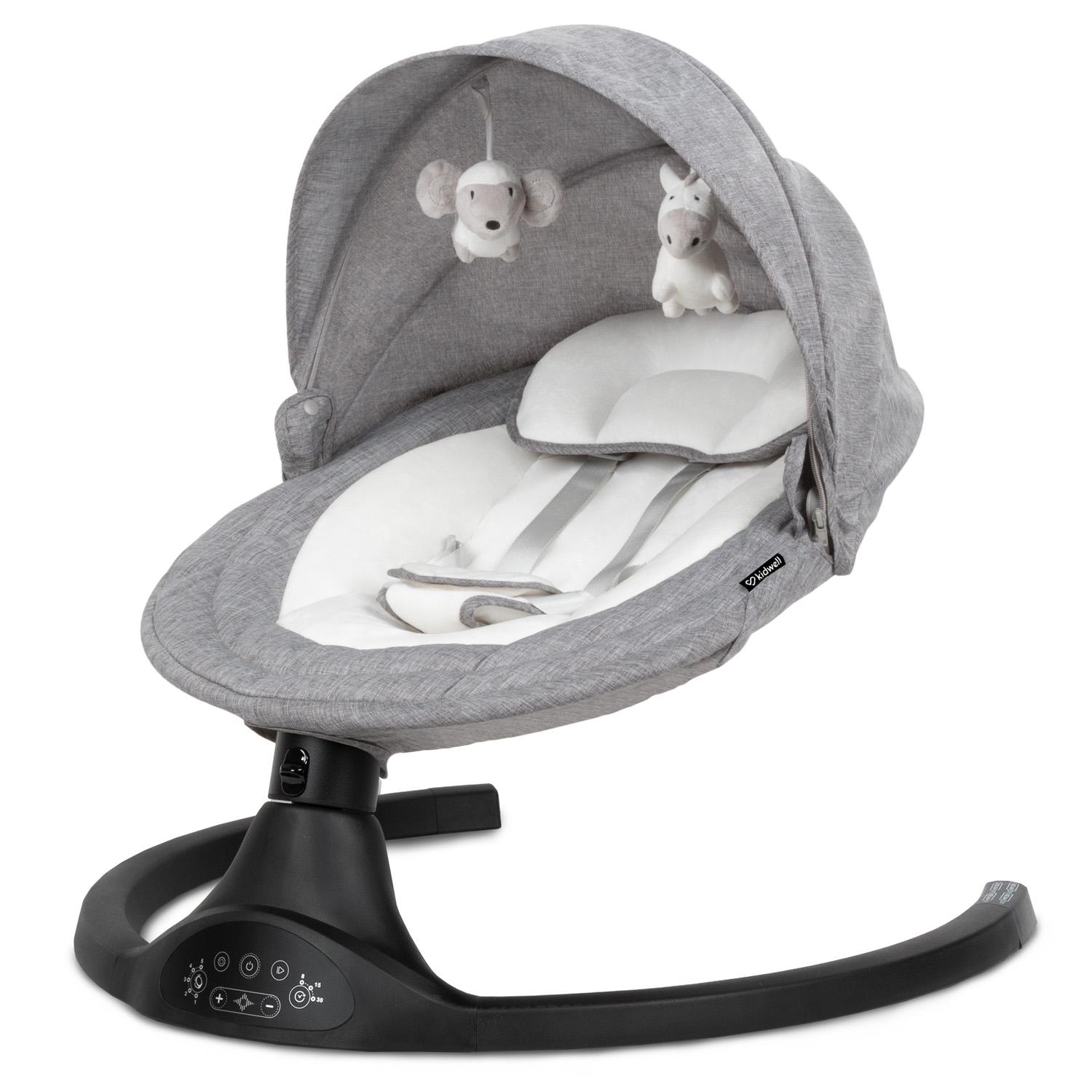 Центр качели убаюкивающий Kidwell Luxi 2в1 с москитной сеткой и пультом Серый