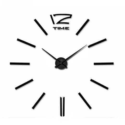 Часы настенные 3D black DIY Clock 70-150 см Черный (1825704622)