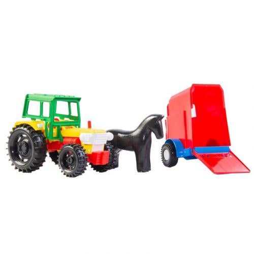Трактор с прицепом для лошадей Red (190444)