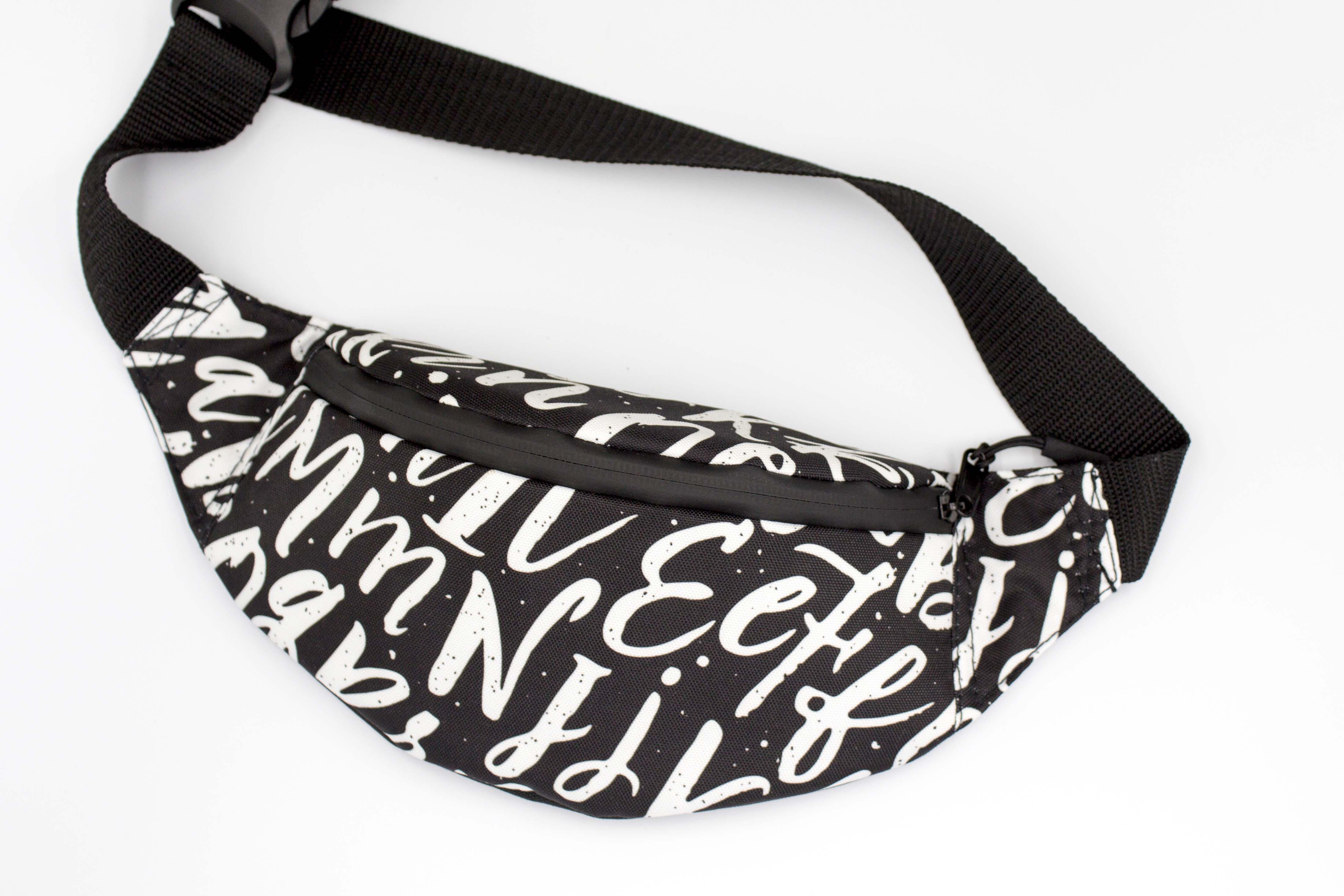 Сумка бананка Букви Чорний (24415604) - фото 2 Сумка бананка Букви Чорний (24415604) - фото 2