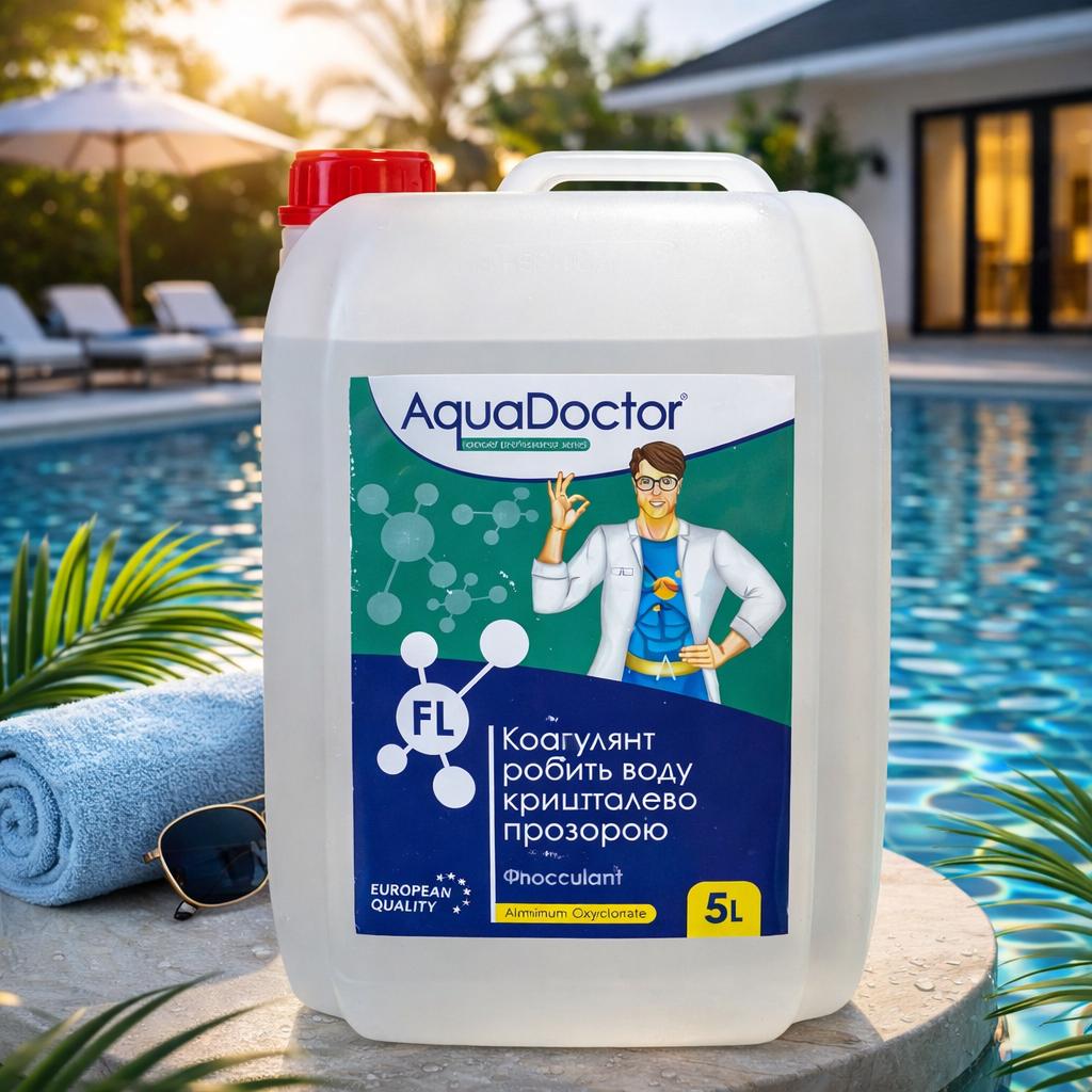 Средство жидкое против мутности в воде Aquadoctor FL Коагулянт флокулянт 5 л Средство жидкое против мутности в воде Aquadoctor FL Коагулянт флокулянт 5 л