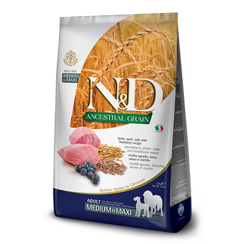 Корм для собак Farmina N&D Low Grain LAMB&BLUEBERRY MEDIUM&MAXI 2,5 кг (156383)