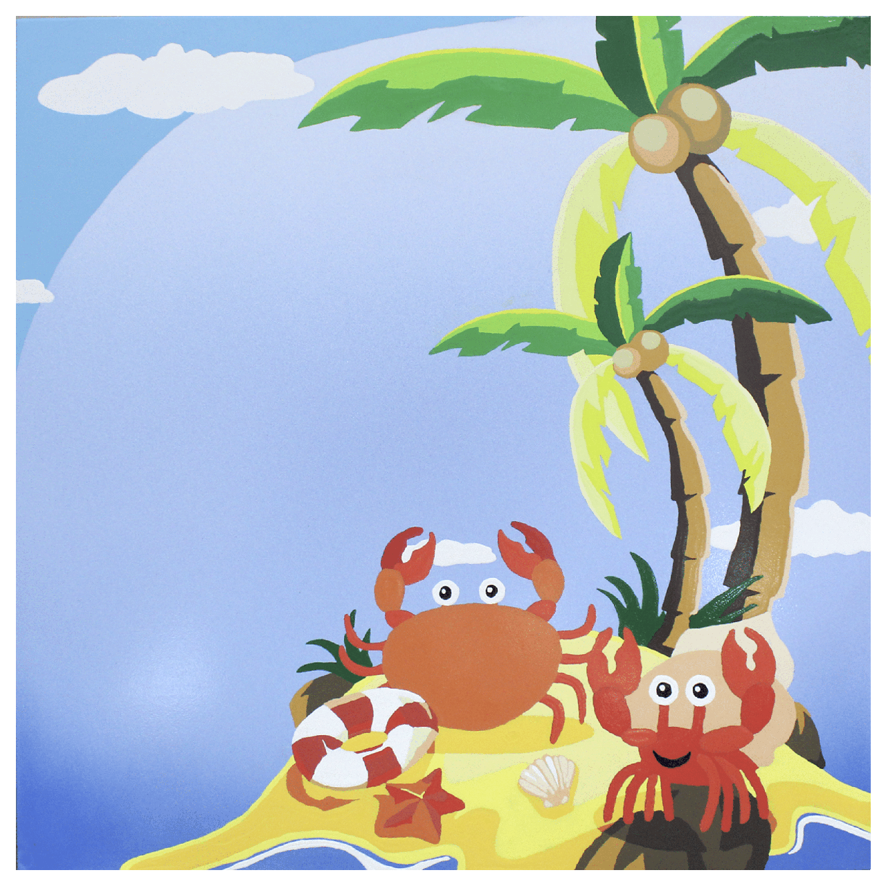 Обігрівач керамічний Uden 500К з малюнком Краби 472 Вт 594х594х35 мм (1893296736)